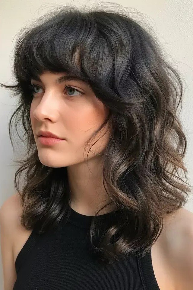 Textured Bob with Curtain Bangs