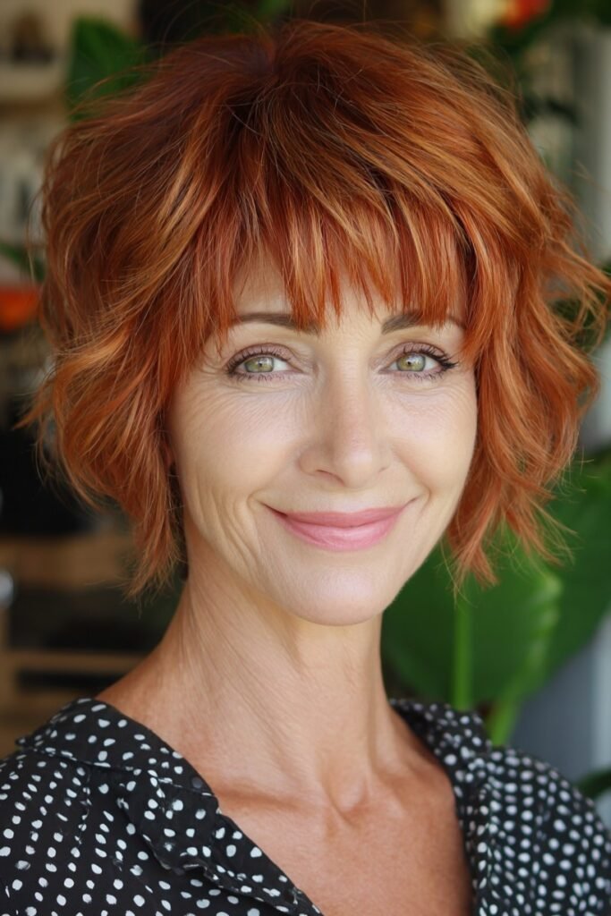 Textured Bob with Curtain Bangs