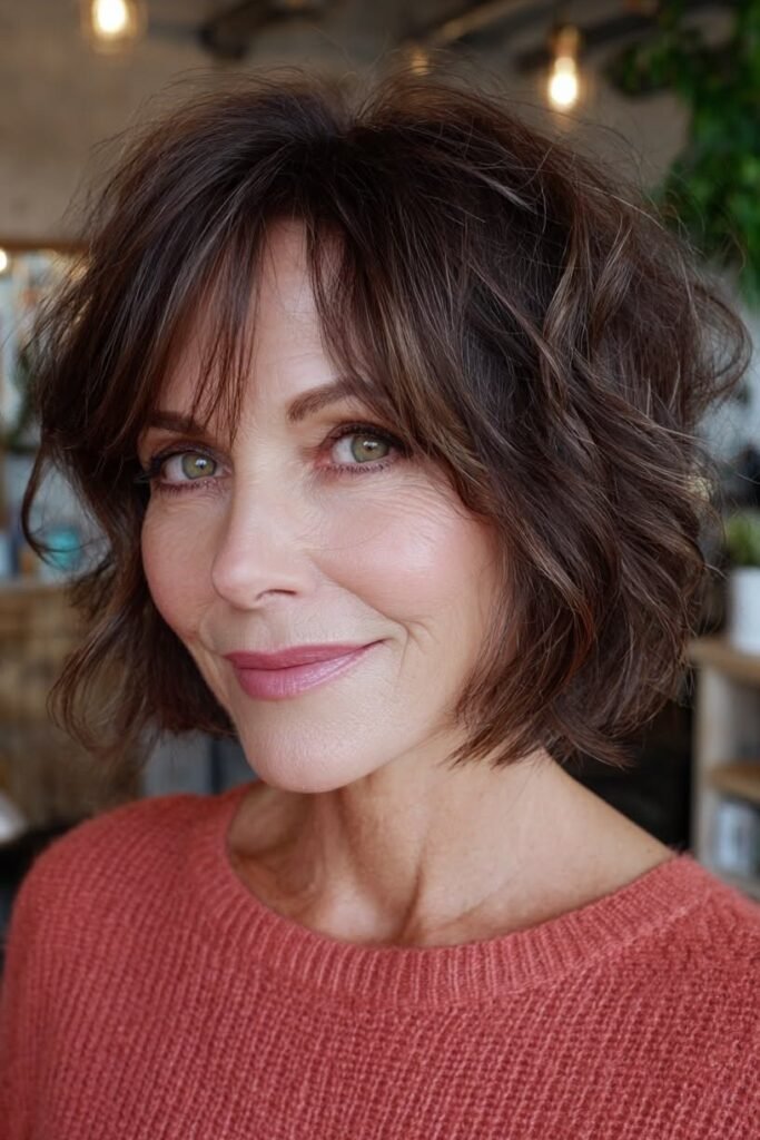 Textured Bob with Wispy Bangs