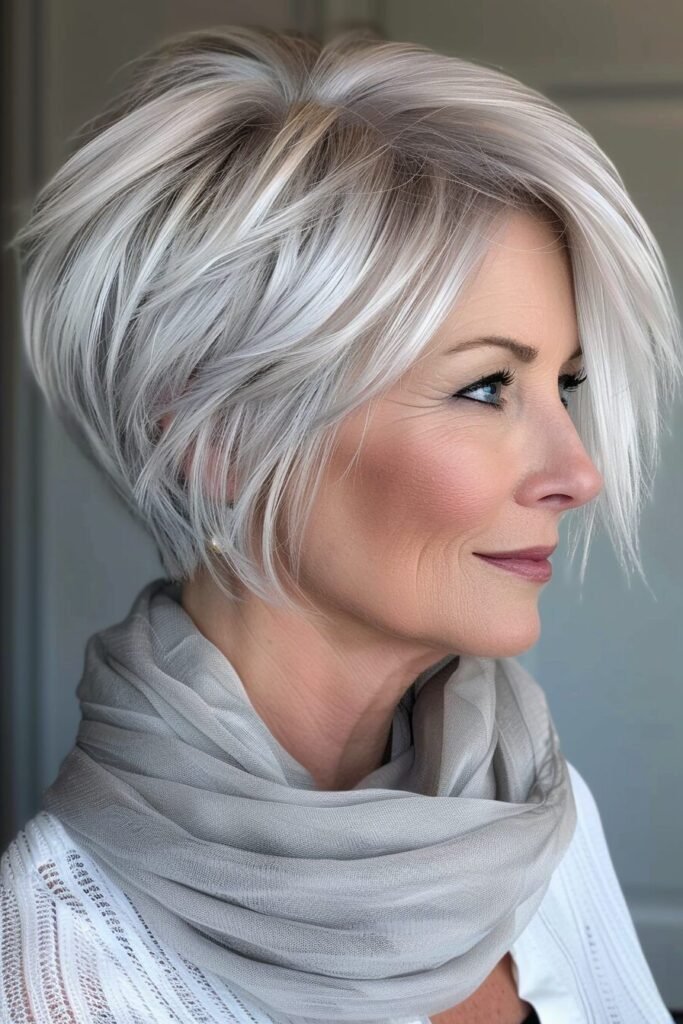 Textured Choppy Bob with Side-Swept Bangs