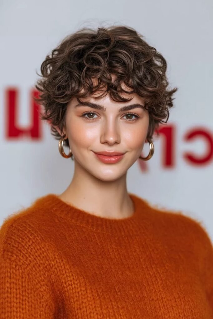 Textured Curly Crop with Soft Fringe