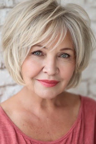 Textured Layered Bob with Soft Bangs