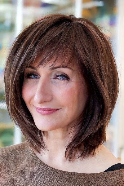 Textured Layered Bob with Wispy Bangs