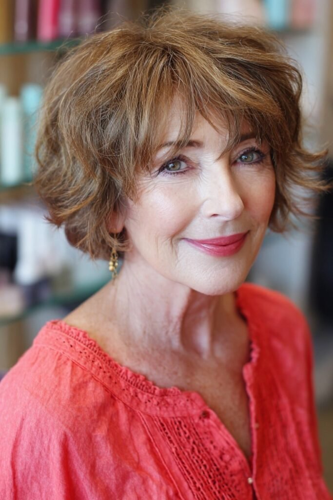 Textured Layered Bob with Wispy Bangs