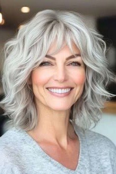 Textured Medium-Length Shag with Soft Bangs