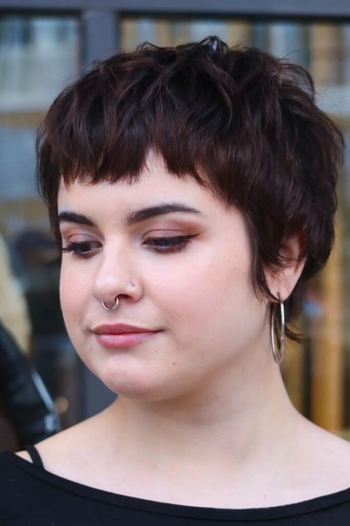 Textured Pixie Cut with Short Bangs