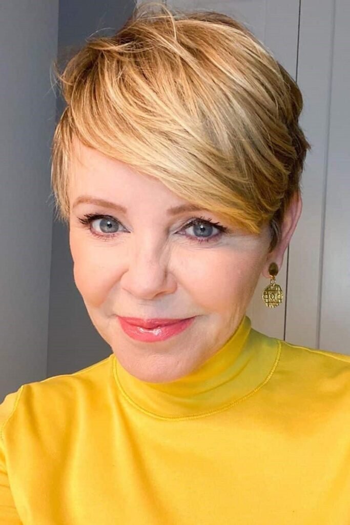Textured Pixie Cut with Side-Swept Bangs