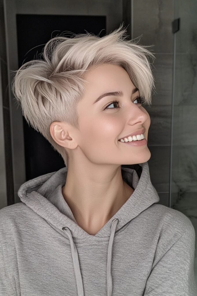 Textured Pixie Cut with Side-Swept Bangs