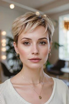 Textured Pixie Cut with Side-Swept Bangs