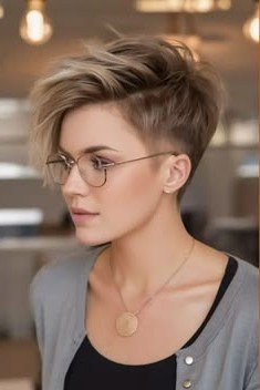 Textured Pixie Cut with Side-Swept Bangs