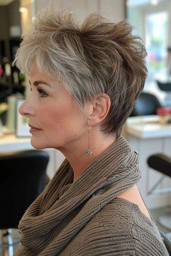 Textured Pixie Cut with Soft Tapered Sides