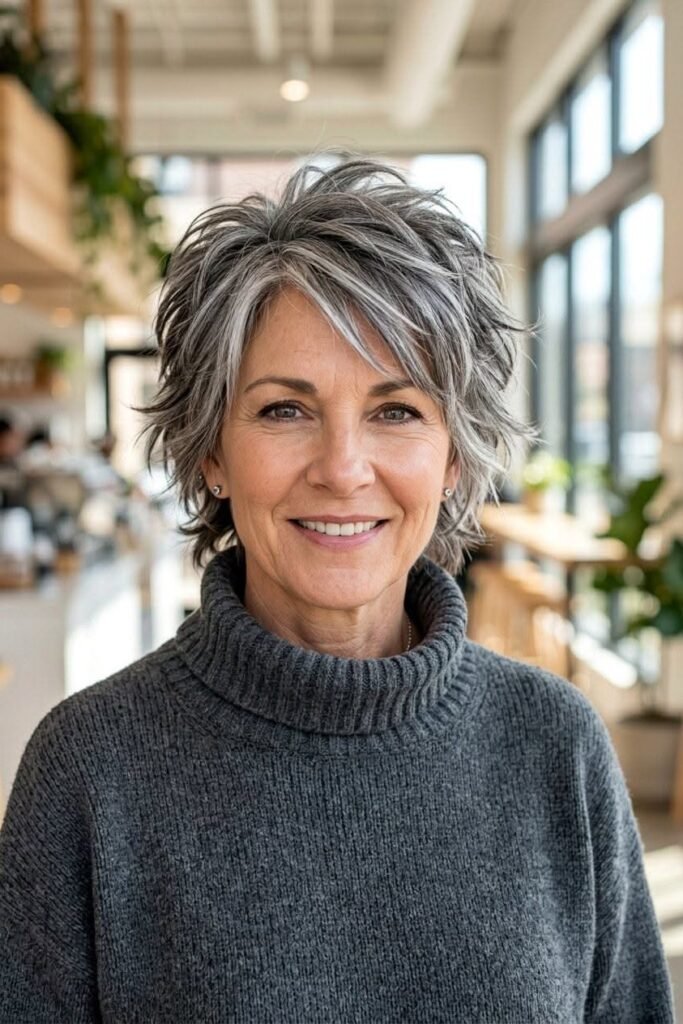 Textured Salt-and-Pepper Shag with Soft Layers
