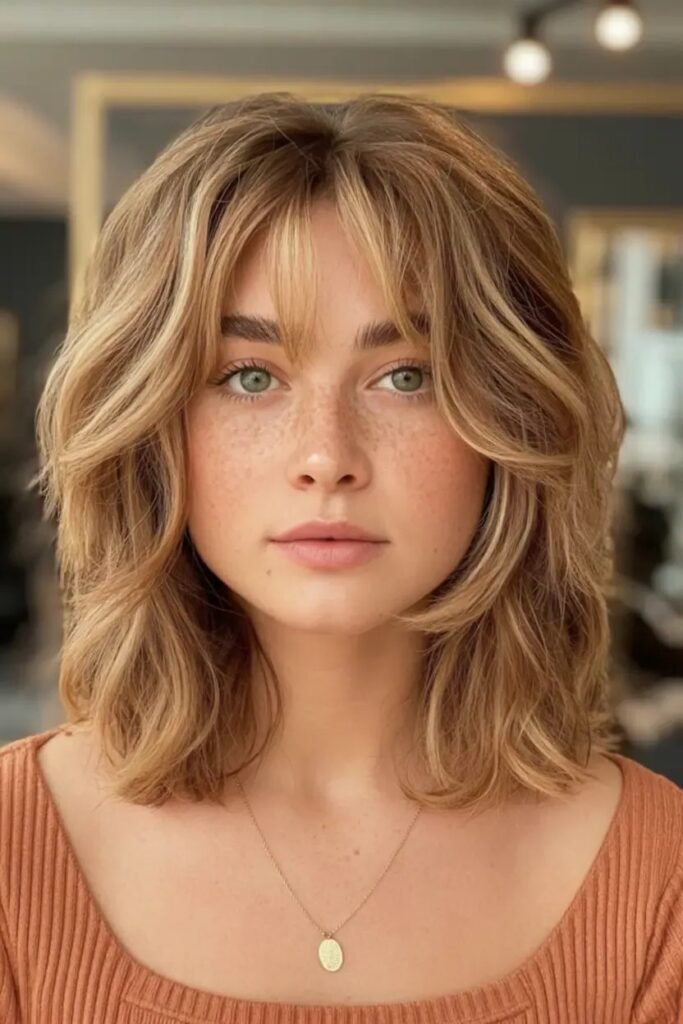 Textured Shag Bob with Curtain Bangs