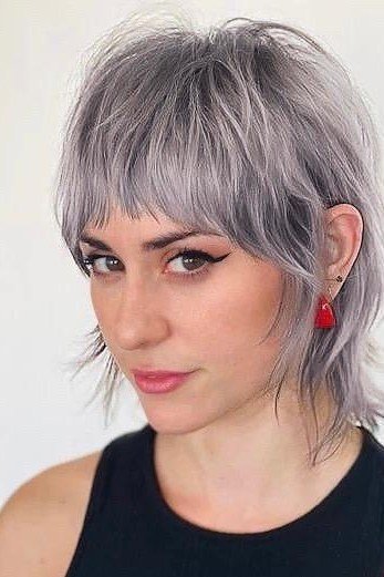 Textured Shag Haircut with Wispy Bangs