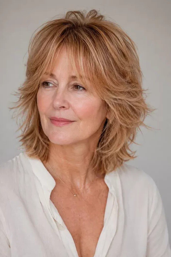 Textured Shag with Soft Bangs