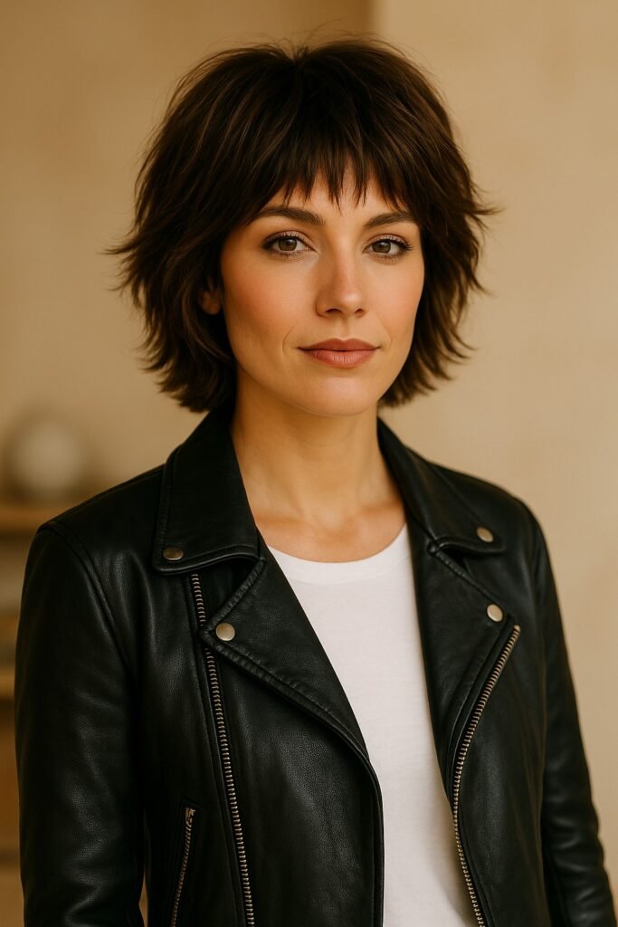 Textured Shaggy Bob with Piece-y Bangs