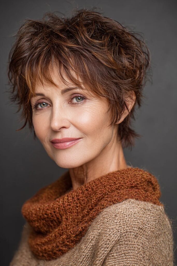 Textured Shaggy Bob with Soft Bangs