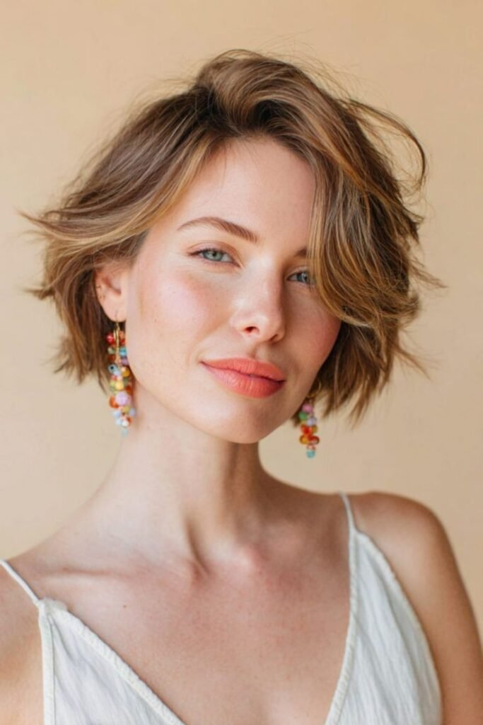 Textured Shaggy Bob with Soft Layers