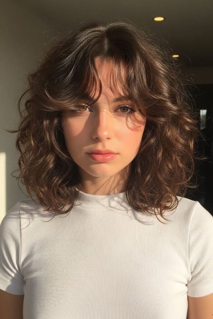 Textured Shaggy Bob with Soft Waves