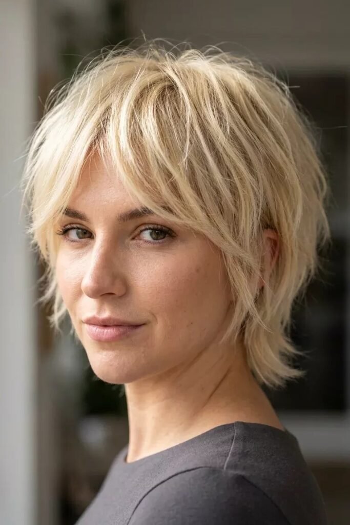 Textured Shaggy Bob with Wispy Layers