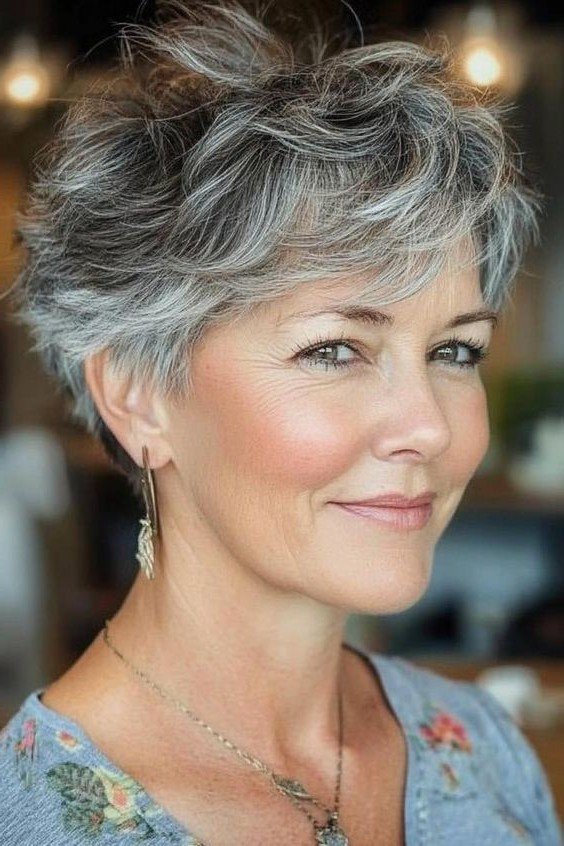 Textured Shaggy Cut with Wispy Bangs