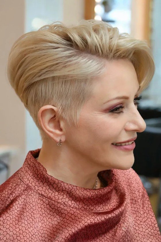 Textured Short Cut with Undercut Detail