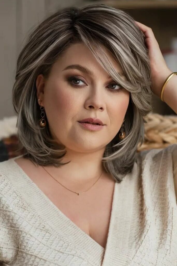Textured Shoulder-Length Bob with Ashy Tones