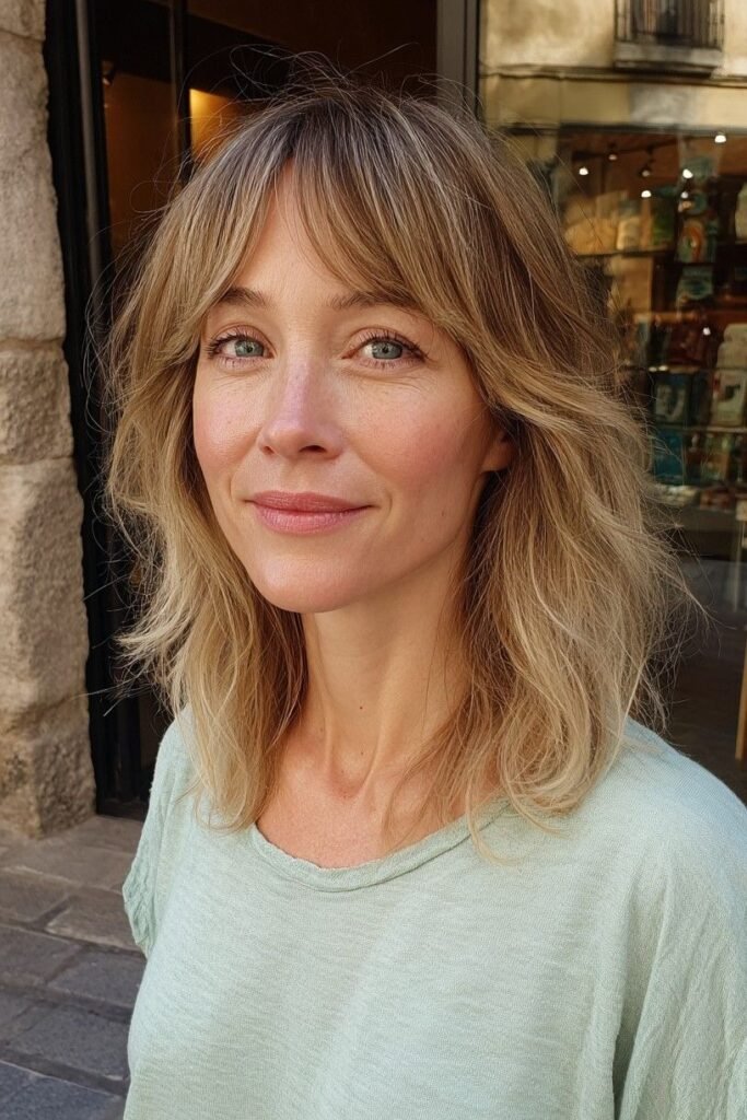 Textured Shoulder-Length Cut with Soft Face-Framing Layers