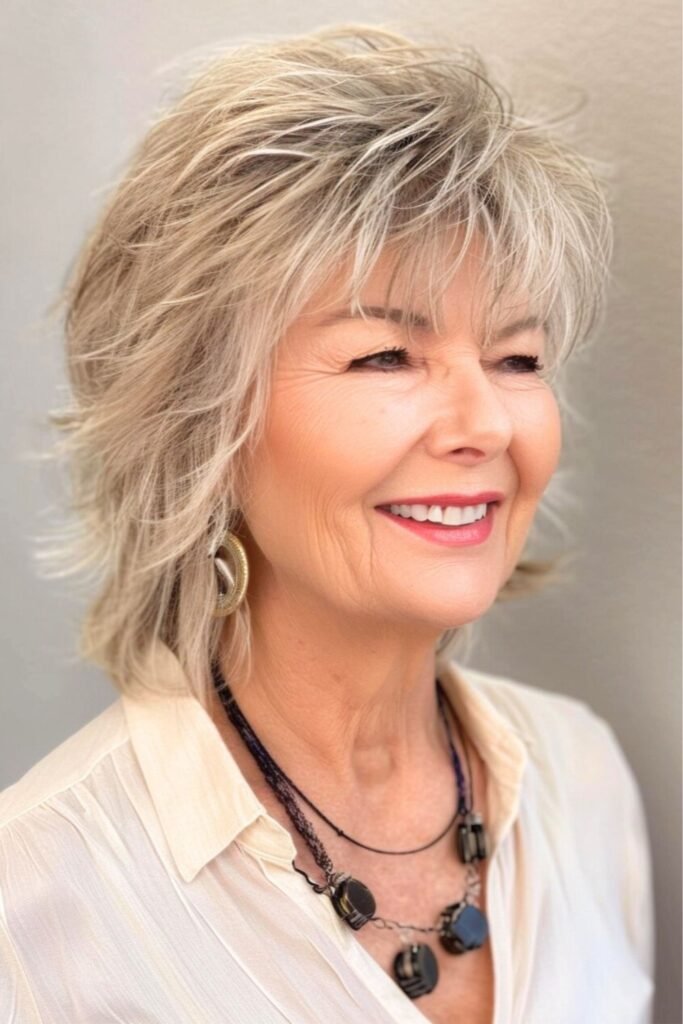 Textured Shoulder-Length Shag Cut