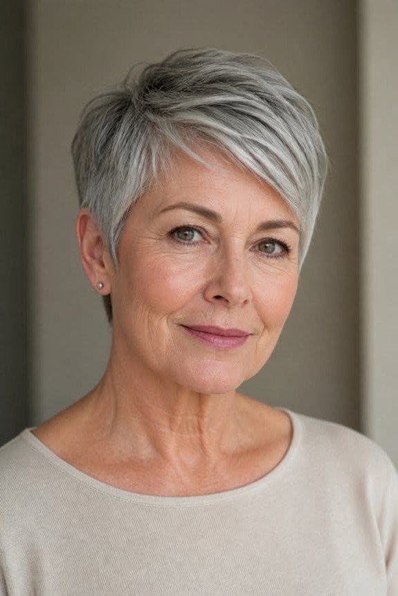 Textured Silver Pixie Cut