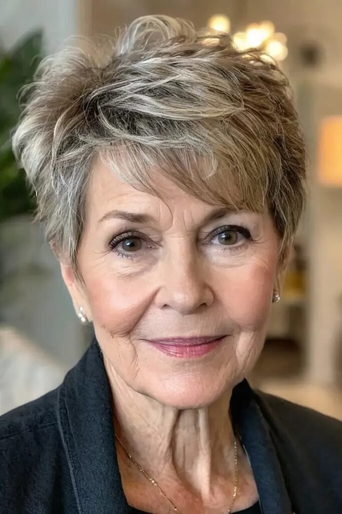 Textured Silver Pixie Cut