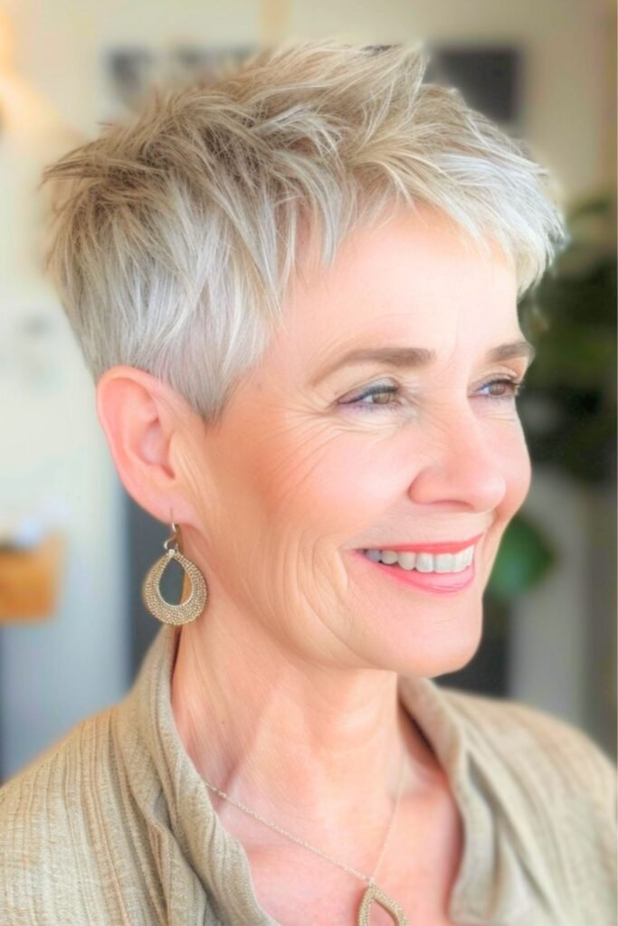 Textured Silver Pixie with Spiked Crown