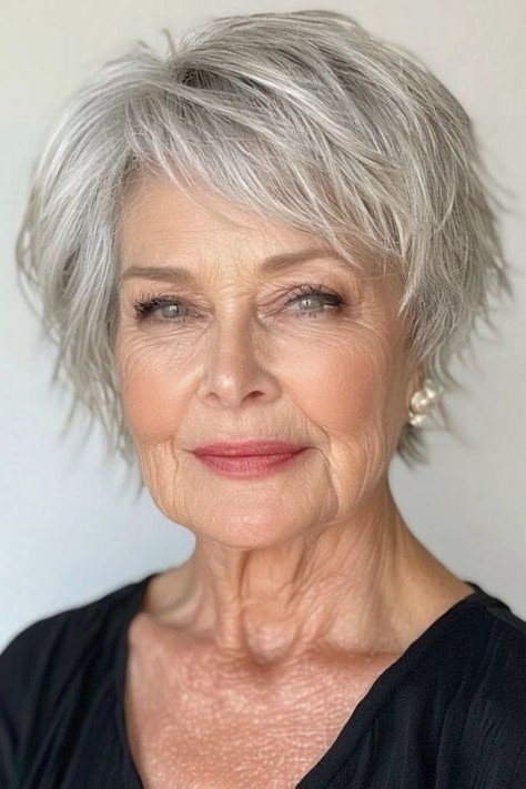 Textured Silver Shag with Soft Layers