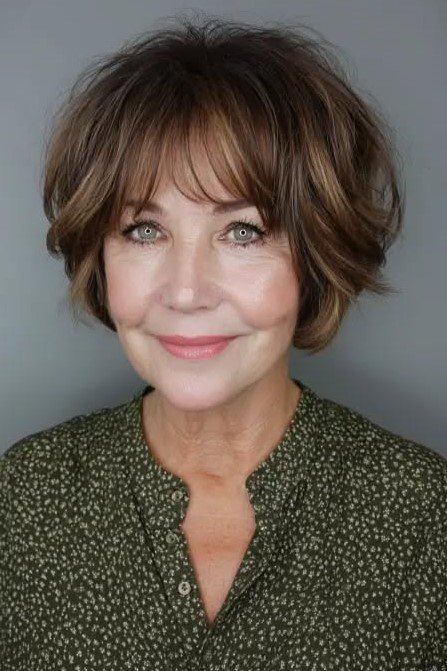 Tousled Bob with Soft Side Bangs