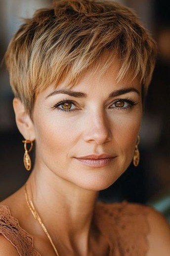 Tousled Honey Blonde Pixie