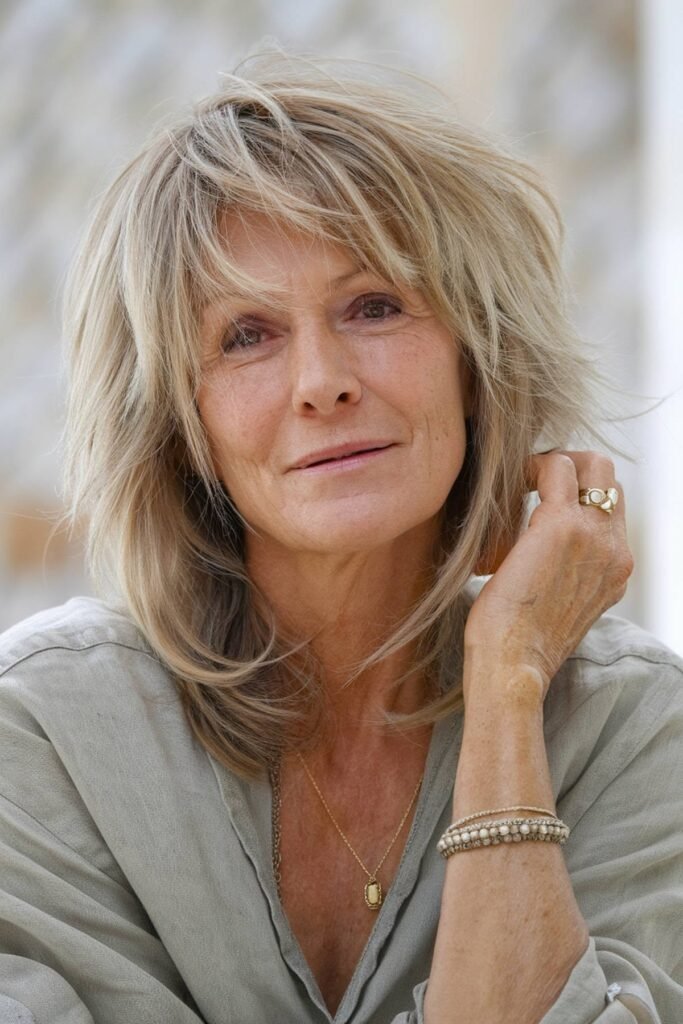 Tousled Layered Shag with Curtain Bangs