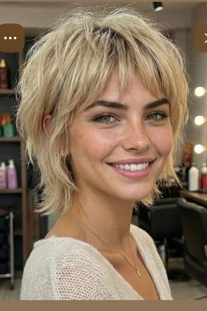 Tousled Shag Cut with Piece-y Bangs