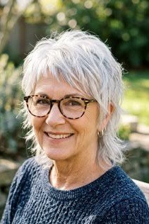 Tousled Silver Shag Cut