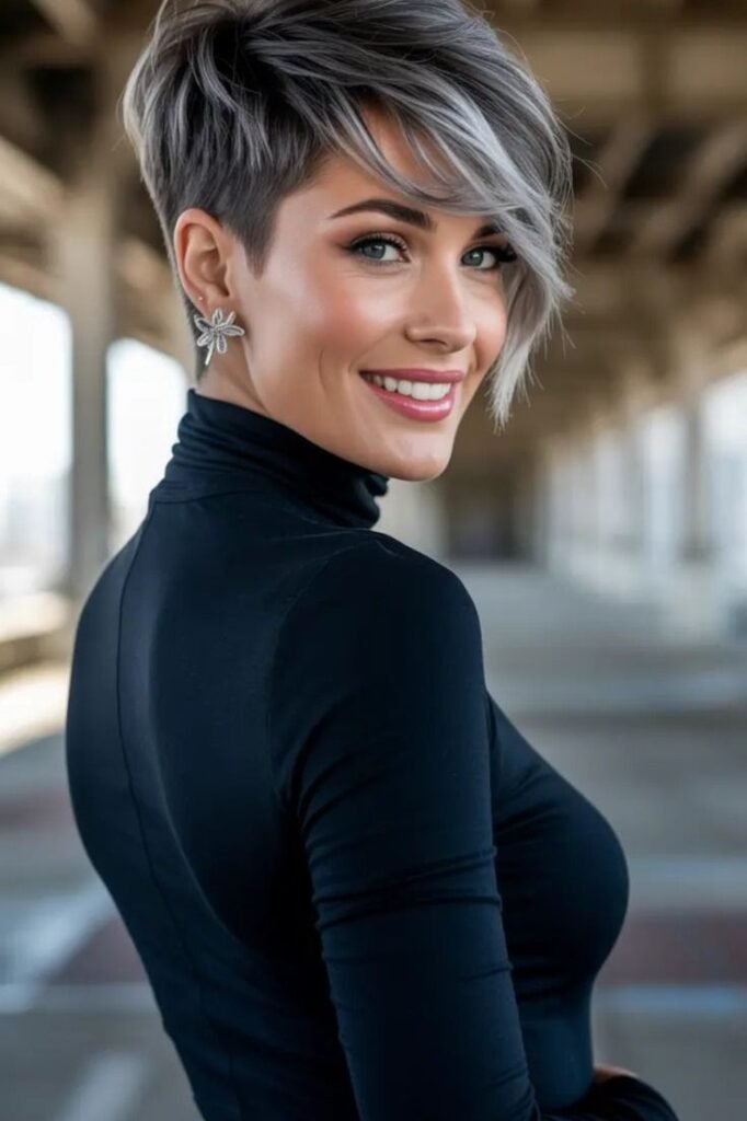 Two-Tone Asymmetrical Pixie Cut