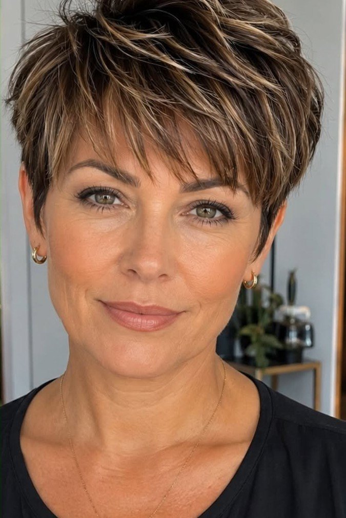 Two-Toned Highlighted Pixie with Feathered Layers