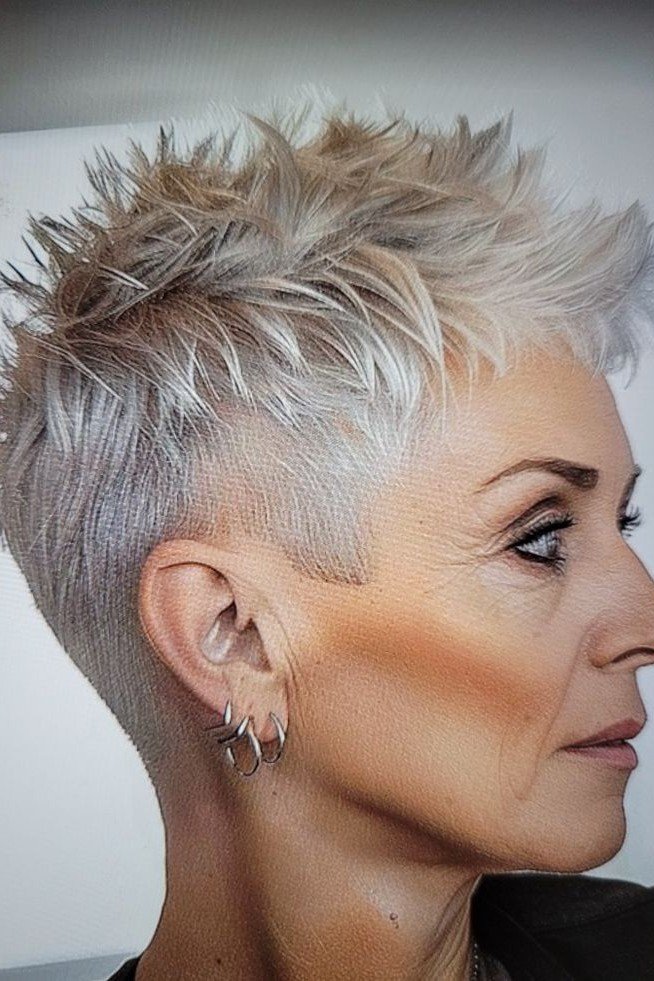 Undercut Pixie Cut with Spiky Textured Top