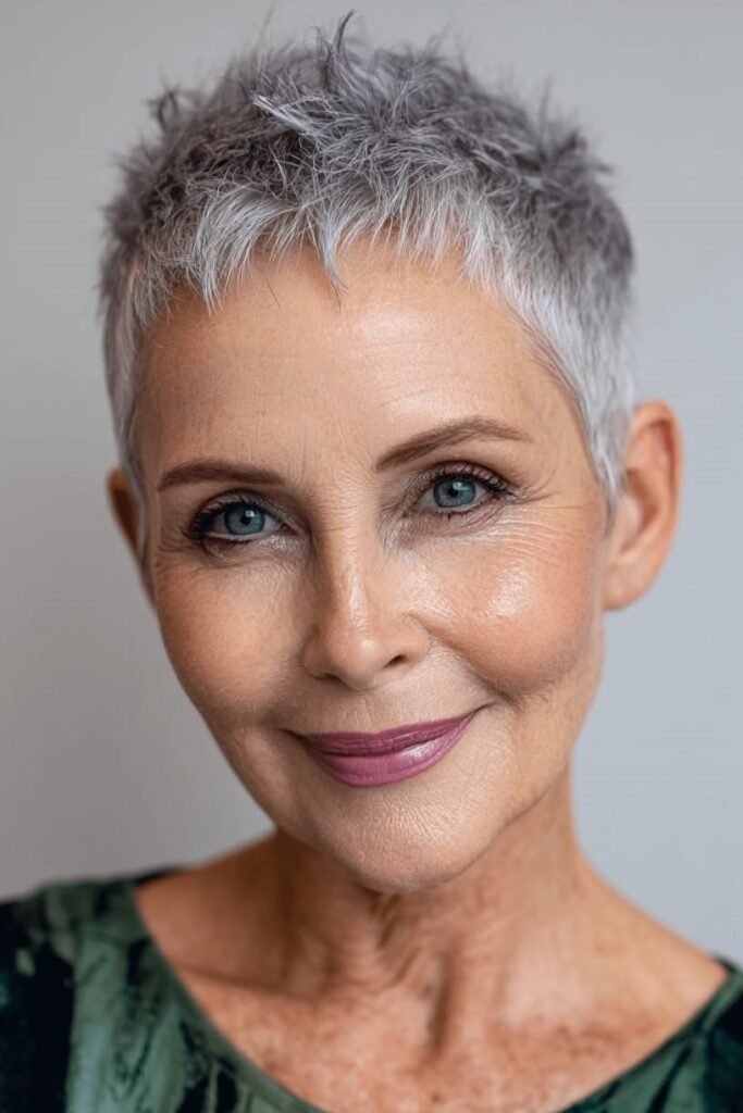 Very Short Cropped Pixie with Fine Texture