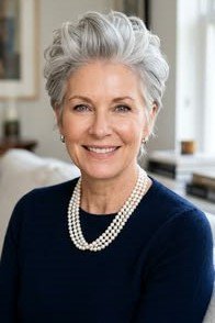 Voluminous Brushed-Back Silver Bob