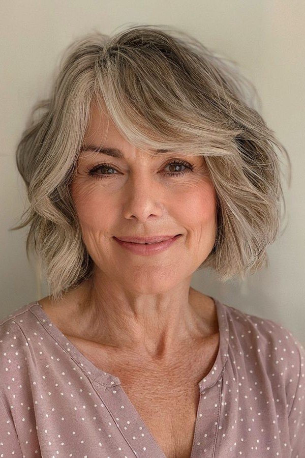 Voluminous Layered Bob with Deep Side Bangs