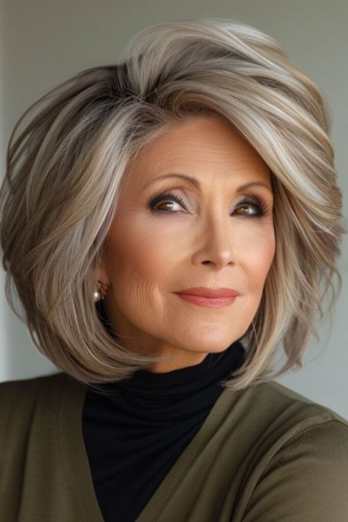 Voluminous Layered Bob with Dimensional Highlights