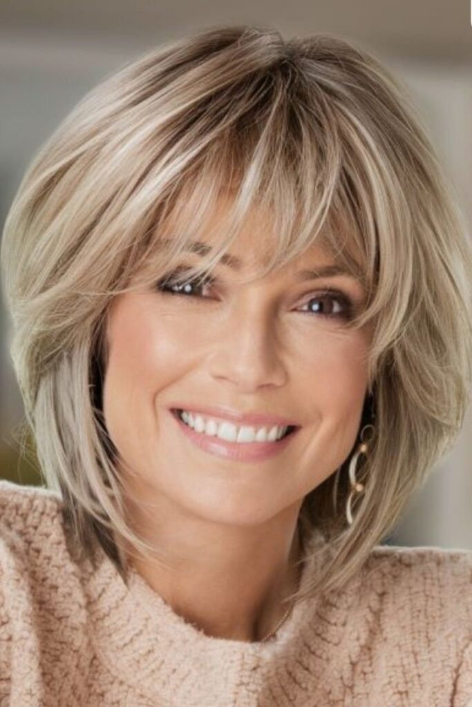 Voluminous Layered Bob with Face-Framing Bangs