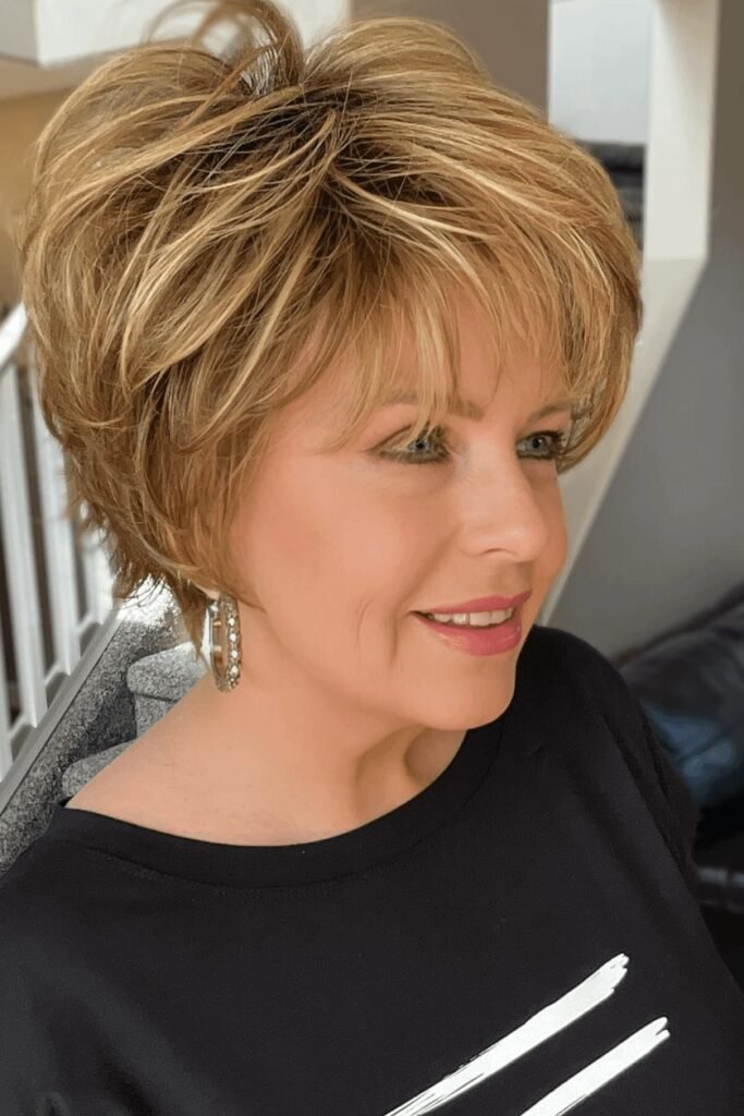 Voluminous Layered Bob with Feathered Ends