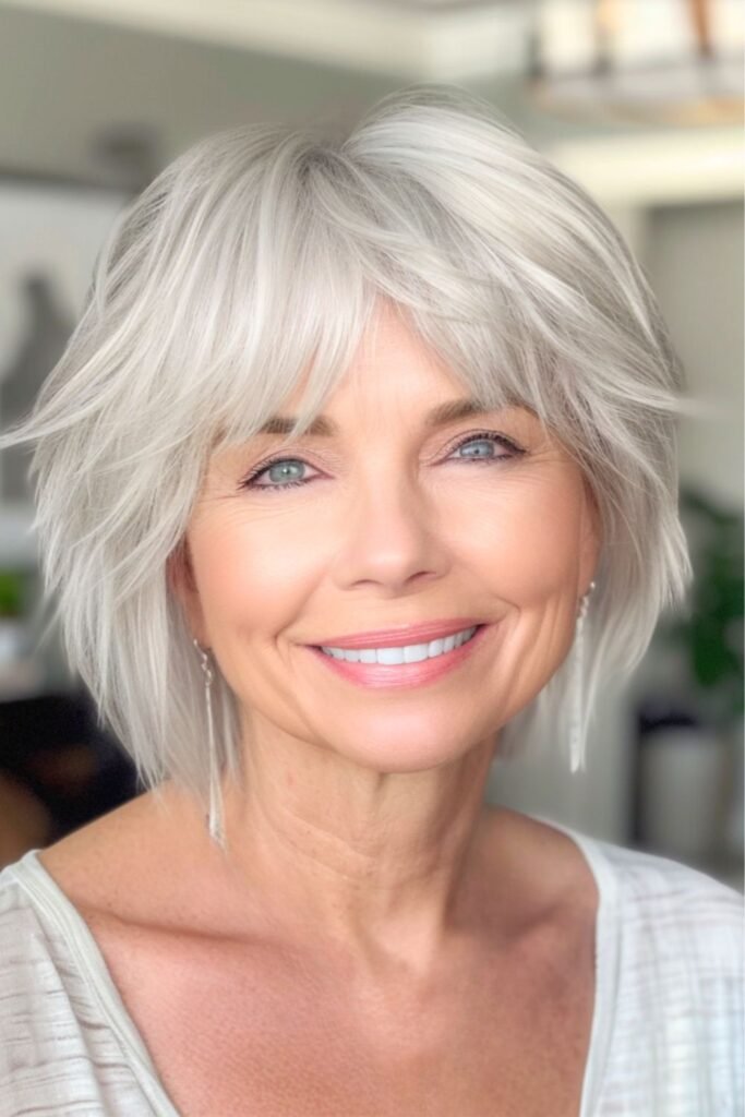 Voluminous Layered Bob with Piece-y Bangs
