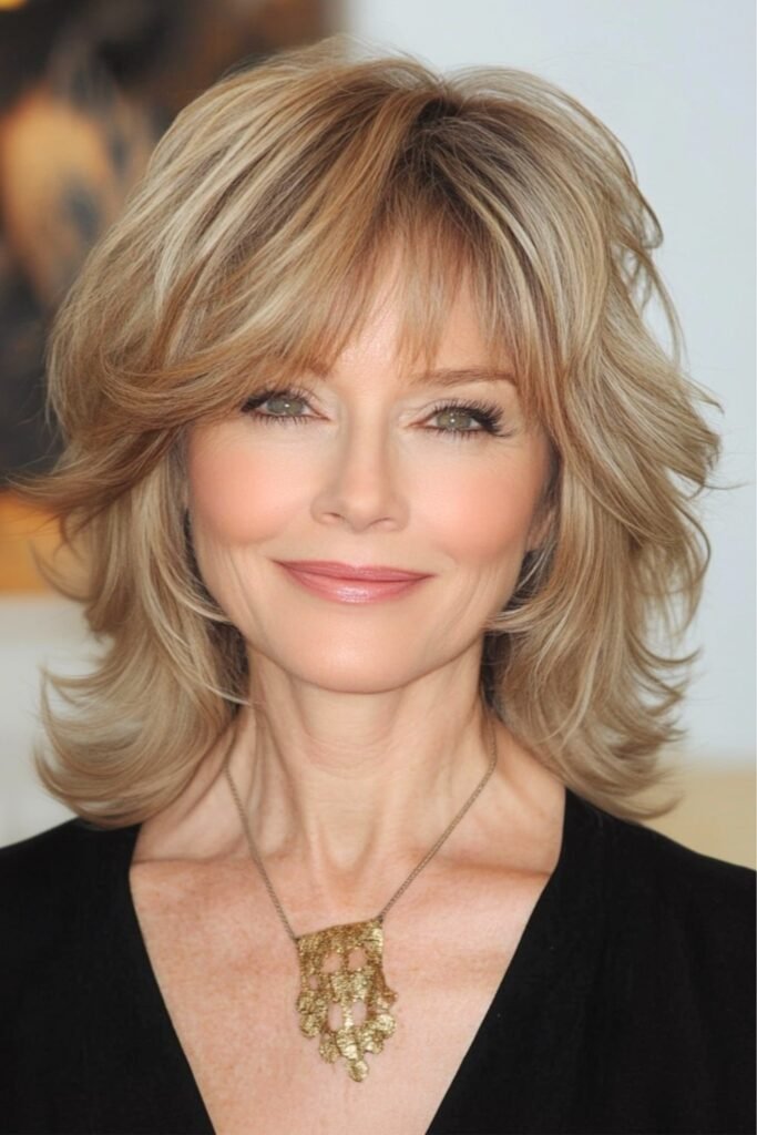 Voluminous Layered Bob with Soft Bangs