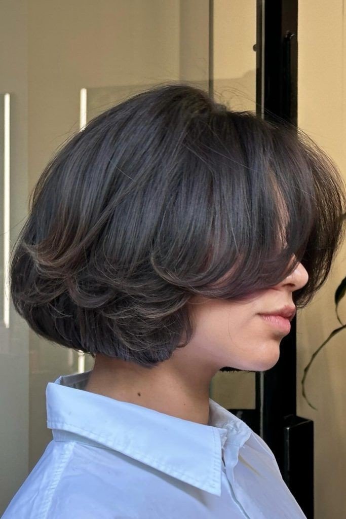 Voluminous Layered Bob with Soft Bangs